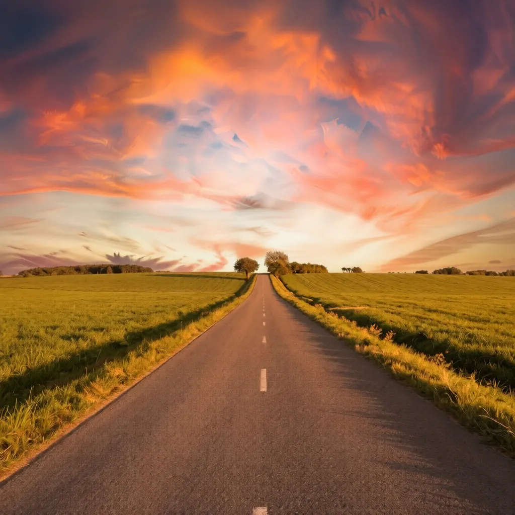 Country road at sunset, tool result