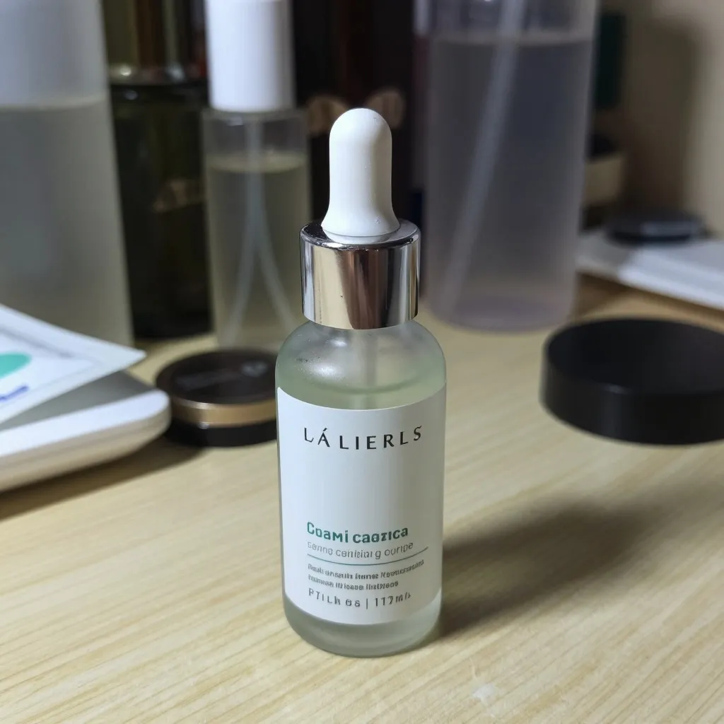 Serum bottle on marble, original input