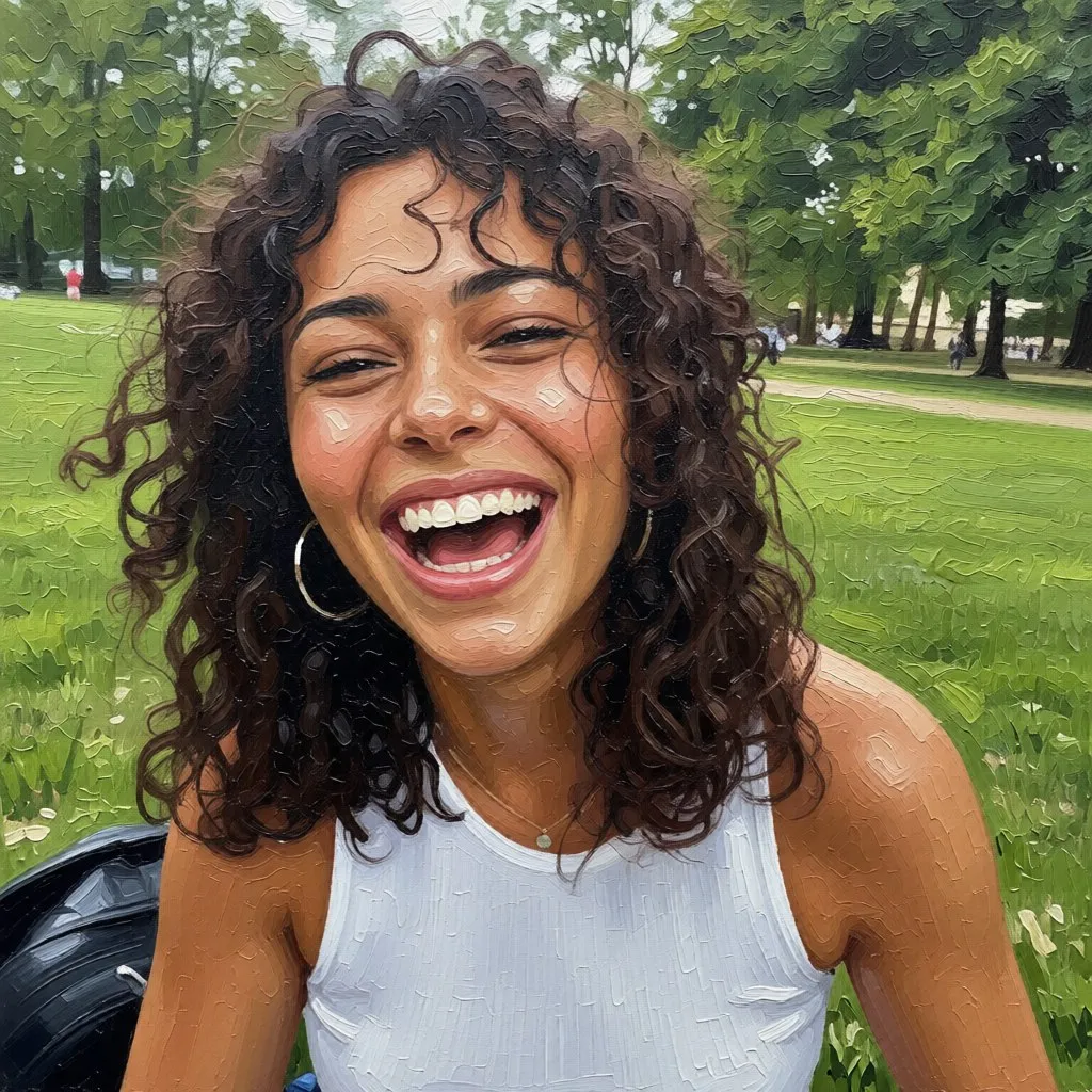 Park selfie in oils, tool result