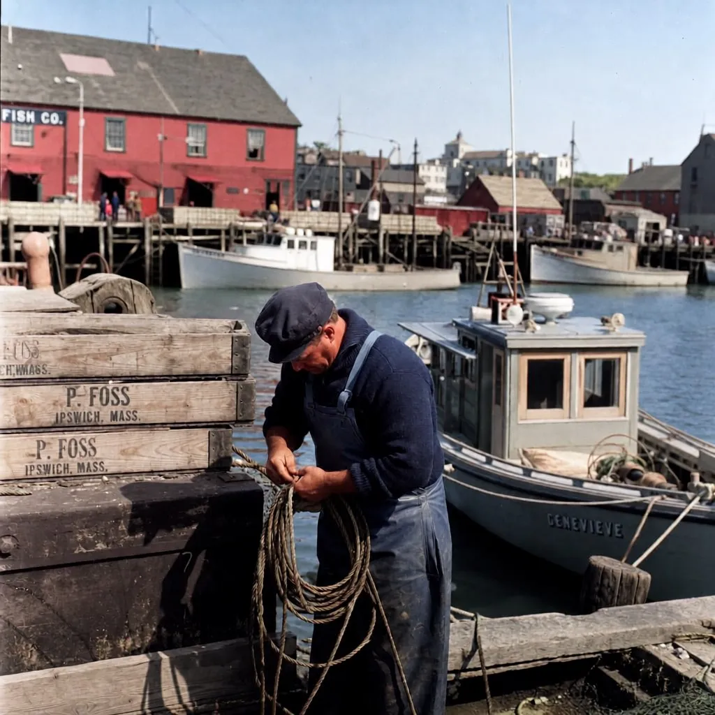 1950s harbor scene, tool result