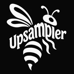 Brand logo being upscaled by AI, demonstrating enhanced clarity and sharpness suitable for professional print and web use. before enhancement and upscaling