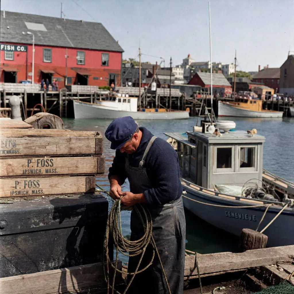 1950s harbor scene, tool result