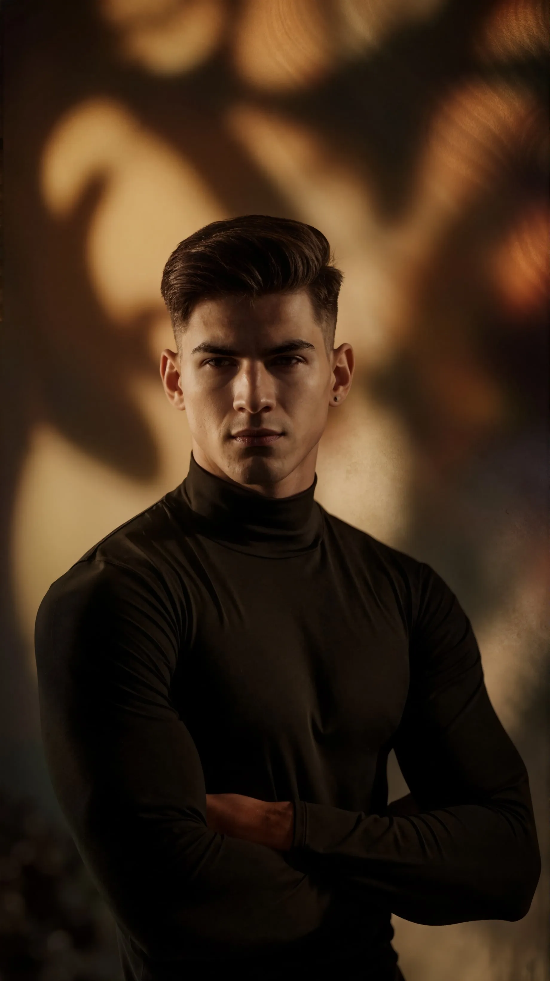 Portrait of an Asian man with realistic enhanced skin texture