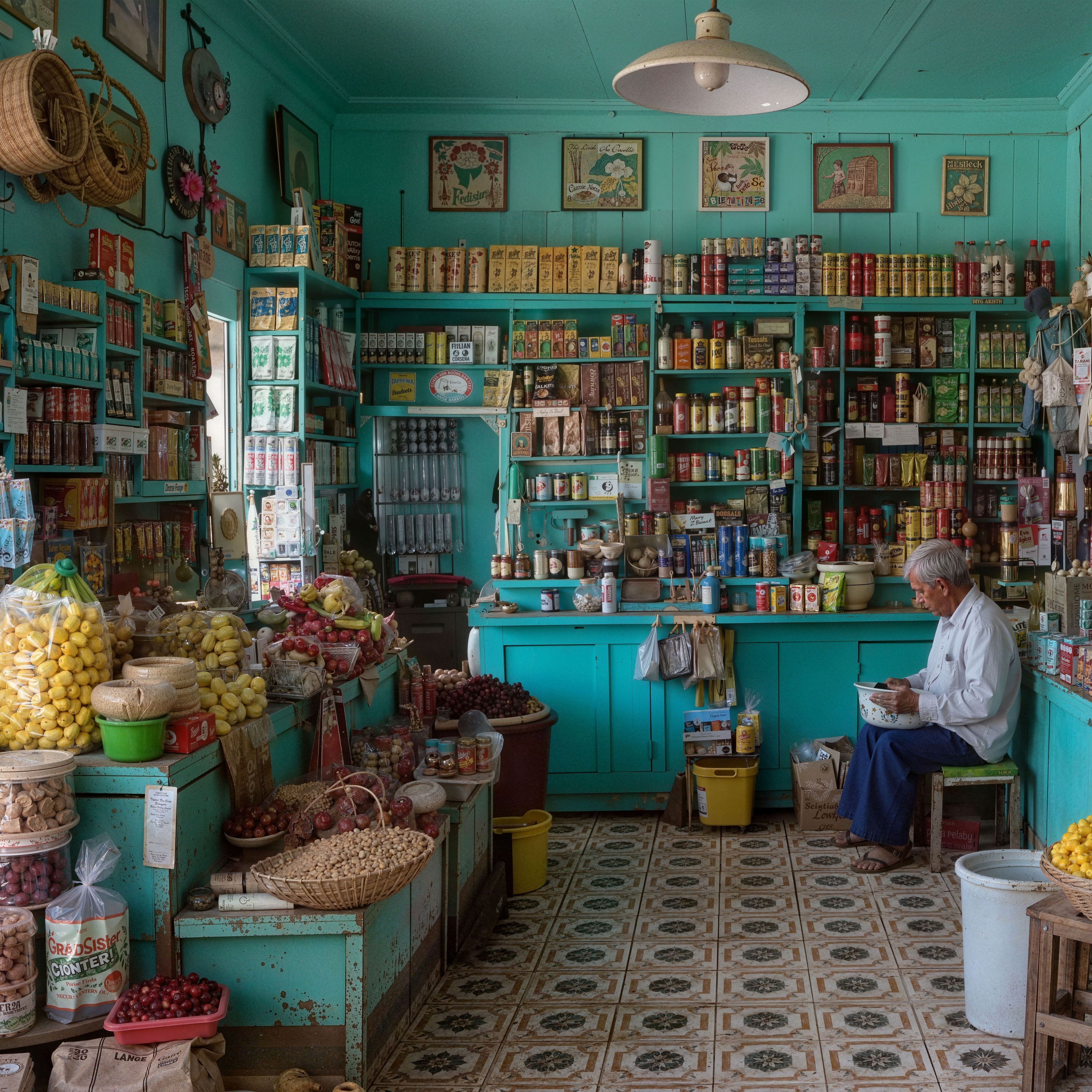 Japanese supermarket enhanced, demonstrating the AI art upscaler after enhancement and upscaling